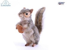 Grey Squirrel Plush Soft Toy by Hansa. Lifelike woodland animal teddy gift. 4841