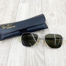 Rare BAUSCH&LOMB Ray-Ban Vintage Sunglasses Silver Frame Black Lenses