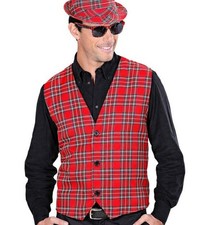Unisex Red Tartan Vest