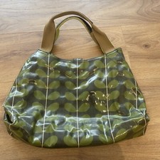 Orla Kiely Green Stem / Leaf Top Handle Classic Bag - Oilcloth