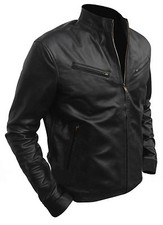 Men's Vin Diesel Classic Fashion Fast And Furious 6 Black Leather Jacket