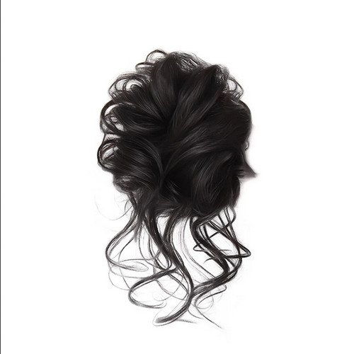 Curly messy bun hair piece - curly,