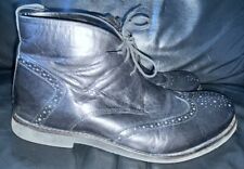 MEN SIZE UK10 SOFT LEATHER BLACK BROGUE BOOTS FRANK WRIGHT MINIMAL SIGNS OF WEAR