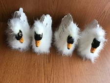 4 X DECORATIVE/ORNAMENTAL SMALL SWANS (FOUR), BRAND NEW IN BOX, UNUSED.a