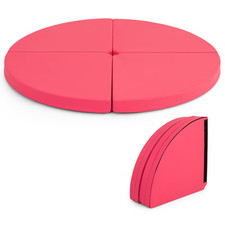 Costway Pole Dance Crash Mat Round Portable Yoga Mat with EPE Foam-Pink