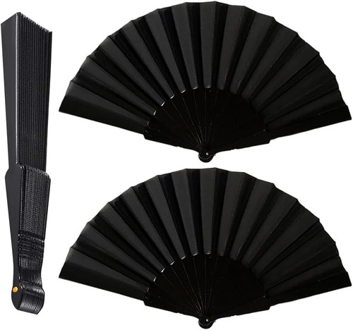Pack folding hand fan black - pack,