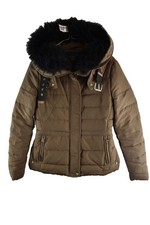 Zara BAsic Womans Brown Khaki Padded Down Fill Puffer Jacket Size M