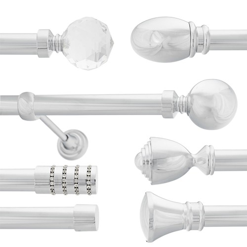 Metal curtain pole set 25mm - metal,