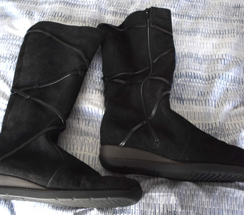 Rieker black suede full - rieker, zip