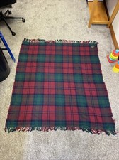 Vintage Early’s of Witney All Wool Throw/Blanket 140 x 130 cm Checked Pattern