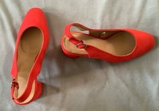F&F - Faux Suede Red "Slingbacks" Heeled Shoes Size 7 - BNWOT