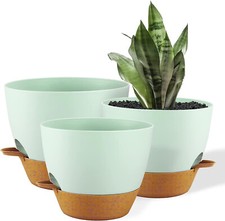 PRIYMAL 25/23/20cm Self-Watering Plant Pots Indoor & outdoor, 3 Pack pots