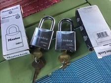 2 Matching 2 Keys 10G938 Master Lock 2 in. Padlock Body 7050KA Stainless Silver
