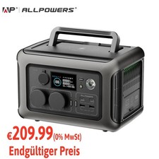 ALLPOWERS 299Wh 600W Portable Power Station with LifePo4 Battery for Home Use