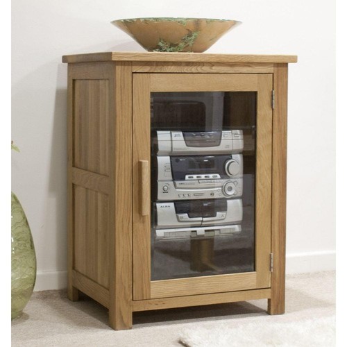 Solid oak cabinet - solid, hi-fi
