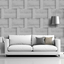 Debona Harrow Weave Wood Panel 3D Effect Wallpaper - Soft Grey 6739