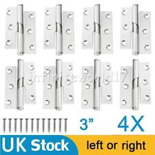 4PCS LIFT OFF DOOR BUTT HINGES LEFT OR RIGHT - 3" 75MM STAINLESS STEEL UK