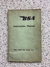 BSA 250cc Star Model C15 printed is 1959 Instruction Manual