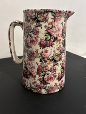 CROWN BURSLEM B - Staffordshire - England - Tall Jug / Pourer - Flower Design