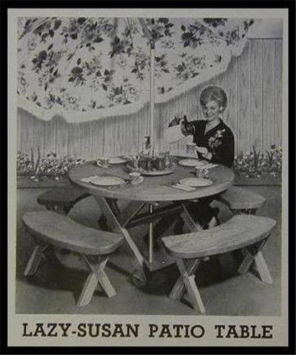 Round picnic table - round, benches