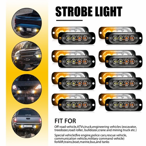 4led amber white strobe grille - 4led,