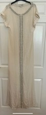 Temperley Cream Embellished Silk Maxi Dress Size 8