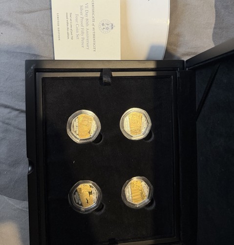 Day silver 50p coin set - ve,
