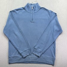 GANT Men’s 1/4 Zip Top Medium Light Blue Cotton