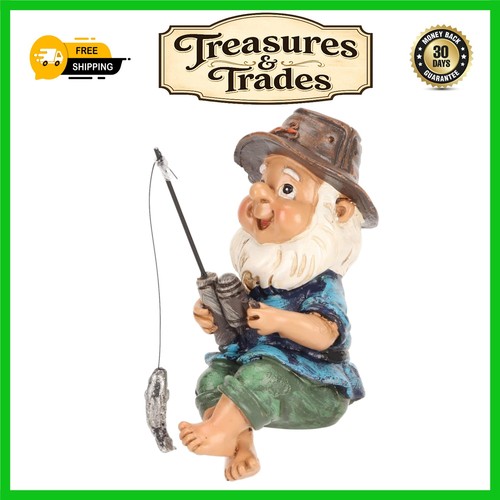 Charming fishing gnome garden - gnome,