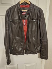 Men’s superdry leather jacket [Dark Brown] Medium 