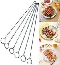 10 x 35cm Food Grade Metal Skewers Kebab Summer BBQ Kitchen Garden Party Cooking