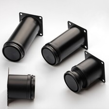 4pcs Black Furniture Legs Stainless Steel Feet Replacement for Cabinet Sofa Bed