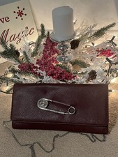 Versace versus Hammered Effect Burgundy Leather Shoulder/clutch Bag In Ex Cond