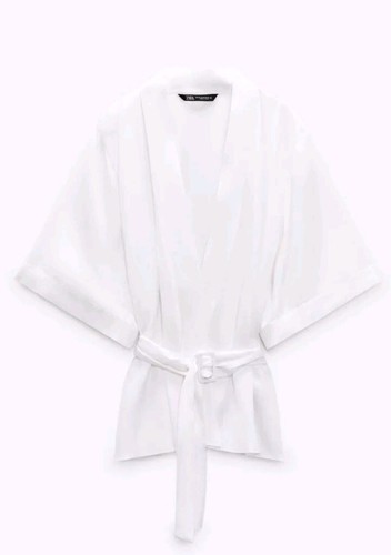 New zara white satin kimono - zara,