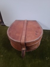 Antique Leather Collar Box Horseshoe Shape Y7
