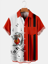 Hot Rod Rat Fink RF Rats And Music 3d Printed Hawaiian Button Shirt