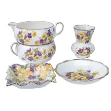 1940's James Kent 4002 Chintz Lot of Trinkets and Sugar and Creamer