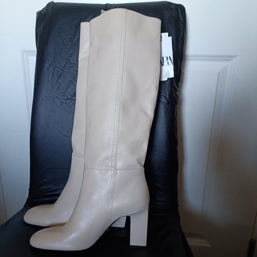 Zara cream knee - zara, leather
