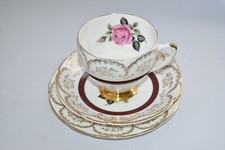 Vintage Trio Tea Cup Saucer/Plate Imperial Fine Bone China Warranted 22 Kt Gold