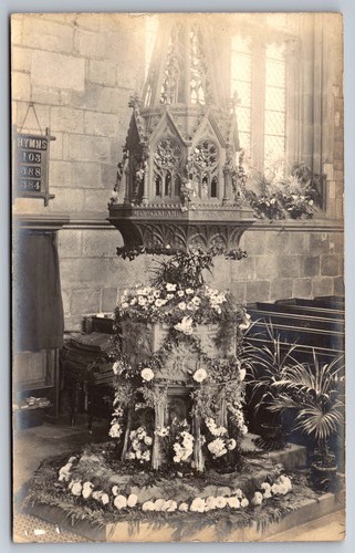 Postcard antique church - postcard,