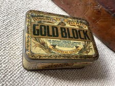 Antique Gold Block Tobacco Tin