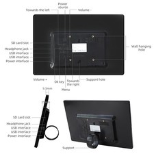 Andoer 12.1 Inch Digital Photo Frame LED Screen Eletronic Picture Album High