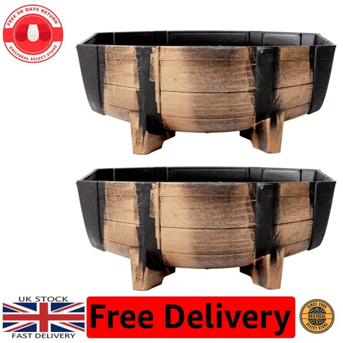 2pk garden half - barrel, flower