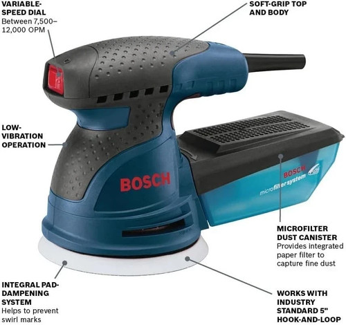 Bosch ros20vsc orbital - ros20vsc, 5"