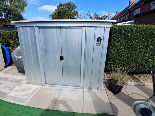 Grey metal garden storage - metal,