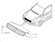 FIAT STILO  01-03 5D FRONT BUMPER CENTRE RADIATOR GRILL 71719739