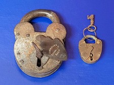 Antique Working Steel And Brass Padlocks  Original Keys "Improved Tumbler Lock"