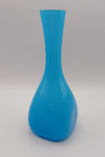 Turquoise Cased Art Glass Vase