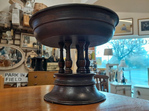 Antique wooden tazza - wooden, table