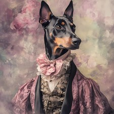 Lord Doberman in a lavish